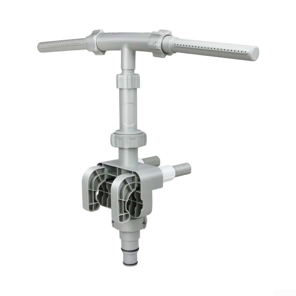 Pool-Brunnen für den Boden – Pool-Sprinklerköpfe, T-förmiger Pool-Wasserfall-Dekor-Brunnen für Hof, Hinterhof, Garten, Park, Rasen, Terrasse, Terrasse, Innenhof (grau)