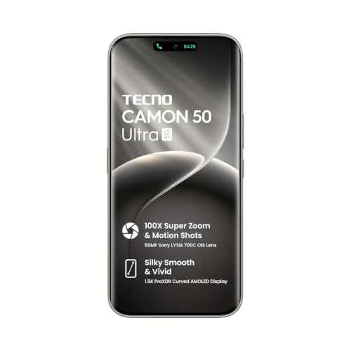 Image of Tecno CAMON 50 Ultra 5G (Nebula Titanium, 8GB+256GB | 100X Super Zoom & Motion Shots 50MP Sony LYTIA 700C OIS Lens | Silky Smooth & Vivid 1.5K ProXDR Curved AMOLED | Slim & Powerful 7.75mm Slim)