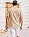 COOFANDY Mens Summer Beach Shirts Short Sleeve Button Down Loose Fit Camp Vacation Shirts Top Khaki, X-Large
