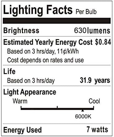 12V LED Light Bulb 7W 630Lm Low Voltage E26 Base (6000K Daylight White) AC/DC 12-24volt 40-60Watt A19 Bulbs Equivalent- Landscape Yard, Battery Power System Off Grid Solar Lighting- 6 Pack
