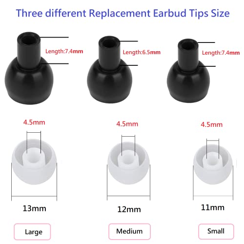 Image of 36 Pieces Large Earbud Tips Soft and Comfortable Ear Bud Replacement Pieces Silicone Fit Most in-Ear Headphones,Inner Hole 3.8mm -5.5mm,Large Clear White Replacement Earbuds Silicone Tips