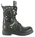 Leder Biker Boots für Damen Replay RL260058L Evy - Damen Schuhe Biker-Boots Stiefel - 003, Größe:36 EU