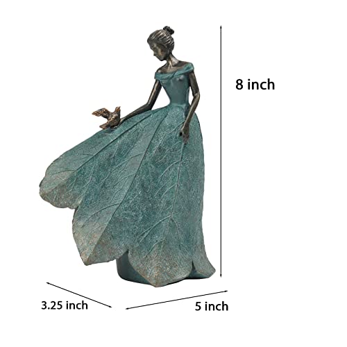 Guichifun Fairy Statue Collection Home Decoration - Leaf Angel Girls Resin Home Decor For Outside Or Inside Rustic Garden Outdoor Yard Decorations Figurines Gift 5.5 X 3.25 X 8 Inch #TOP1