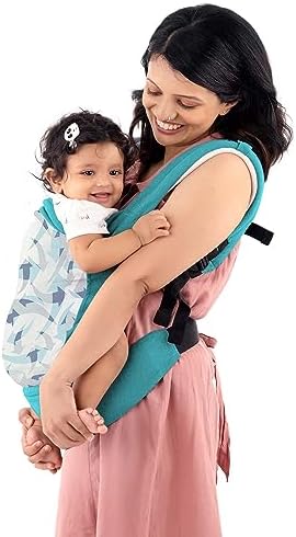 LuvLap Adore Baby Carrier with 2 Carry Positions, Carrier for 4 to 24 Months Baby, Breathable Skin Friendly Premium Fabric, Adjustable Newborn to Toddler Carrier, Max Weight Upto 18 Kgs (Light Blue)