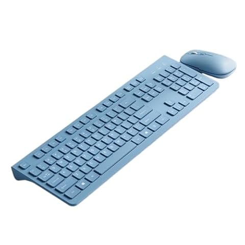 Klawiatura i Mysz do Gier, Bezprzewodowa Klawiatura Do Gier Ergonomiczna, 104-klawiszowa Klawiatura Komputerowa O Wysokiej Czułości Wodoszczelna Klawiatura i Mysz(Blue)