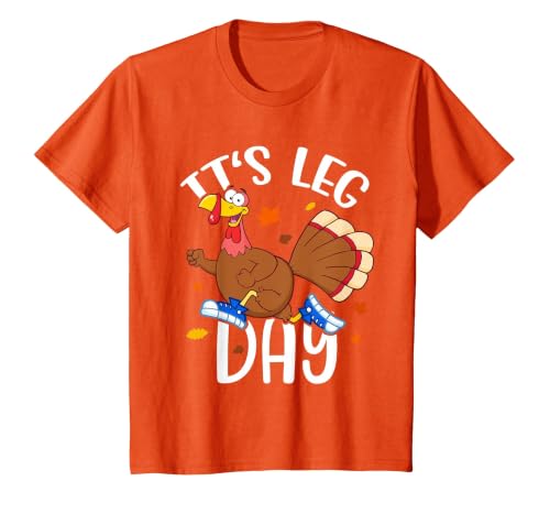 Turkey Trot Costume Kids Adults Thanksgiving Turkey Running T-Shirt, Youth, Orange, 3T