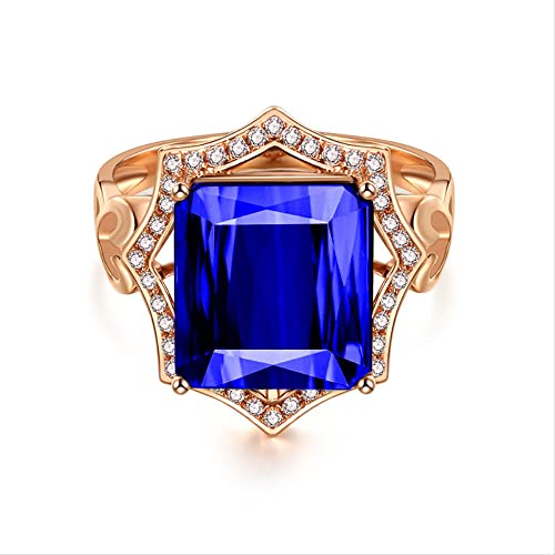 Bague de fiançailles topaze émeraude carrée or 18k pour femmes multicolore