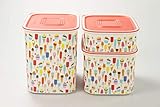 Silikonring Tupperware Quadro 1,3L + 2,1L + 500ml weiß rot Sommer EIS Motiv Vorratsdose