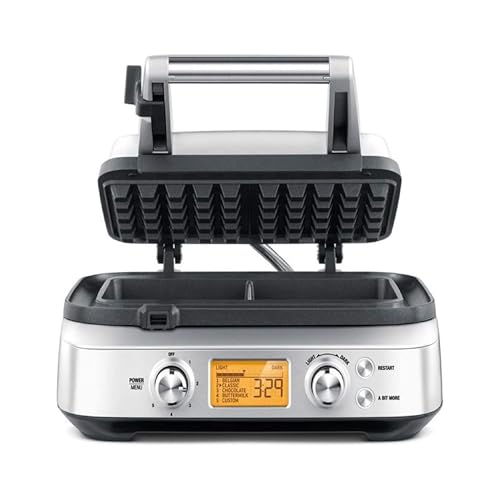 Sage Smart Waffle Pro - 2-kromkowy gofrownica z wyświetlaczem LCD, Szczotkowana Stal Nierdzewna