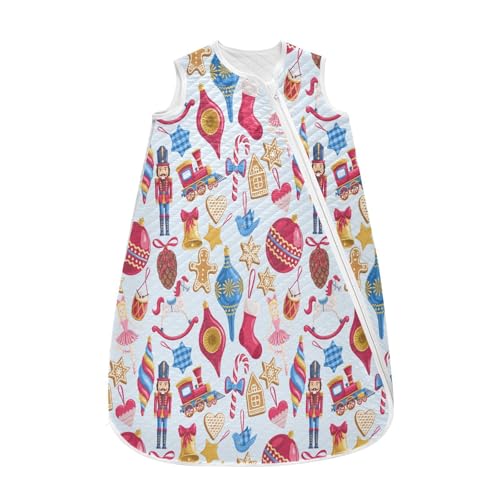 Kigai Christmas Nutcrackers Baby Sleep Sack Wearable Blanket Sleeping Bag 2-Way Zipper Soft Swaddle Transition Sack