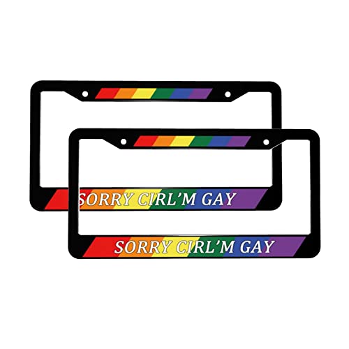 Sorry Girl Im Gay License Plate Frame Funny Rainbow