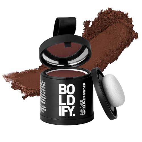 BOLDIFY Hairline Powder - LARGER 10g Bottle - Root Touch Up Powder - Instantly Conceals Hair Loss - Hair Toppers for Women & Men, Hair Powder for Thinning, Stain-Proof 48 Hour Formula (Auburn)