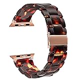 TRUMiRR Watchband Compatible for 38mm 40mm Apple Watch Women, TRUMiRR Fashion Resin Watchband Metal Stainless Steel Buckle Strap Bracelet for iWatch Apple Watch Series 5 4 3 2 1 All Models