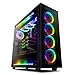 anidees AI Crystal XL RGB V3 Full Tower Gehärtetes Glas XL-ATX/E-ATX/ATX PC Gaming Gehäuse Unterstützung, 5 x 120 PWM RGB Lüfter / 2 x adressierbar RGB LED Streifen - Schwarz (NUR PC-Gehäuse)