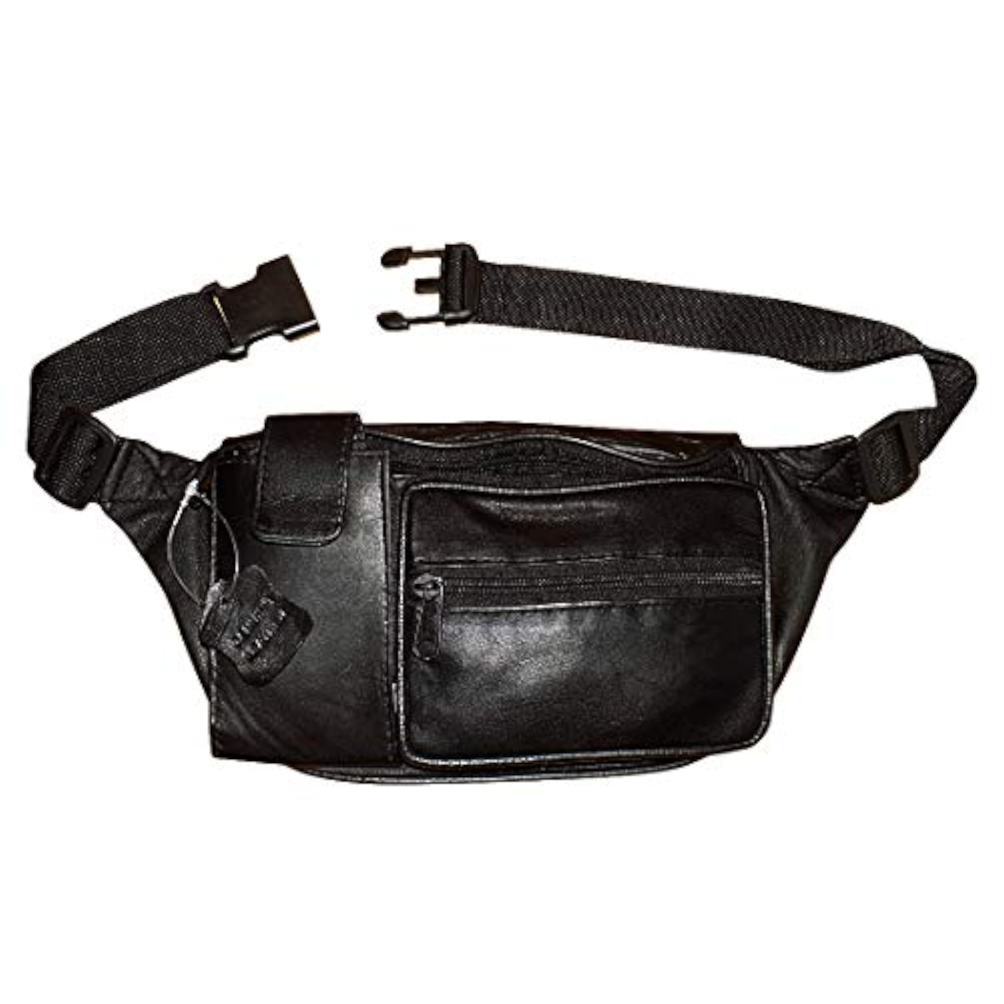 Smart Black Leather Waist Pouch, Stylish and Practical