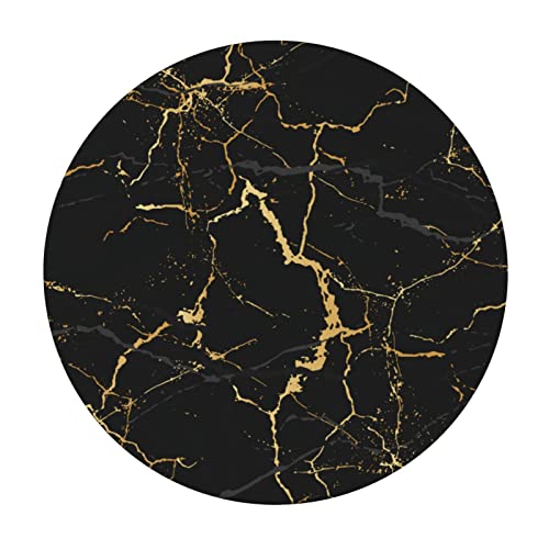 Fiokroo Black Marble Texture Tablecloth with Elastic Edge, Round Table Cloth Washable Reusable Table Cover for Kitchen Dining Party Picnic, Medium(Suitable for 45-50 in) by Fiokroo - Used condition - Image 2
