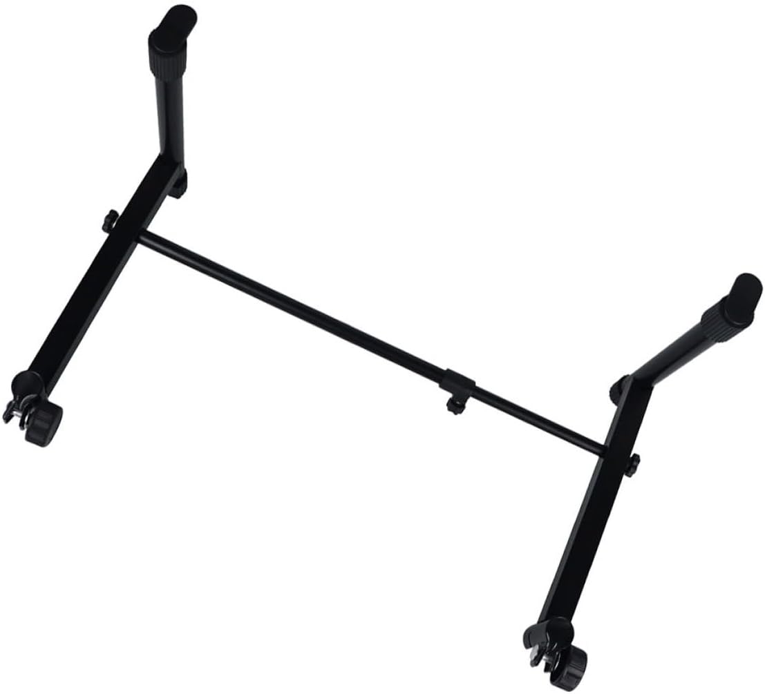 Universal Double-tube Keyboard Stand Extension Adapter, Black Adjustable Elevated Electric Piano Support Rack for Musical Instrument Accessories