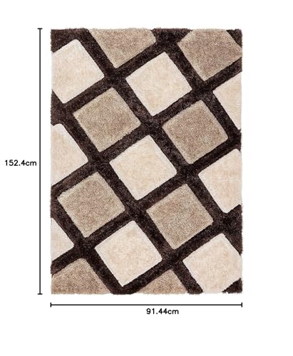 Image of Carpet for Living Room 3x5 feet Anti Skid Rug Colour Beige Brown