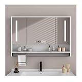 Armoire murale pratique: Cette armoire à pharmacie éclairée par LED offre un espace intérieur spacieux for un rangement flexible de vos essentiels du quotidien. Optimisant l'espace mural, elle est idéale for une installation dans la salle de bain, la cuisine, le salon ou la salle à manger.