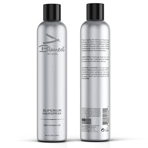 Blurred Superior Hairspray, Pro Vitamin B5, Paraben and sodium chloride-free All hair types ,Strong Hold, Non Sticky, Flexible