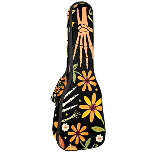 Housse de transport pour ukulélé avec mains en os et feuilles florales – Pour concert soprano ténor – 58,4 cm… - Les Beatles, Paul McCartney, John Lennon, RIngo Starr, George Harrison Housse de transport pour ukulélé avec mains en os et feuilles florales - Pour concert soprano ténor - 58,4 cm…