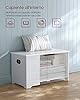 VASAGLE Cassapanca, Panca Portaoggetti, Pouf Organizzatore con 2 Cerniere di Sicurezza, Scarpiera, 40 x 80 x 46 cm, Corridoio, Camera da Letto, Soggiorno, Bianco Nuvola LSB063T14 #3