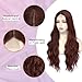 NAYOO Long Burgundy Wig for Women, 26 Inch Wine Red Wigs for Women, Burgundy Wavy Wigs Easy to Put, Red Halloween Wigs