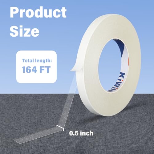 KIWIHUB Fita de Tecido Resistente - Fita Adesiva Dupla Face para Tecido, Fita Adesiva Forte para Bai