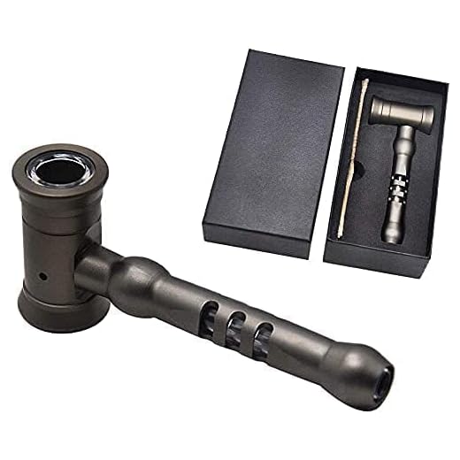 BIGH Pipe à fumer métallique – Pipe en verre avec finition anthracite – Design élégant, démontable, portable – Nettoyage facile – Idée cadeau moderne – Accessoire fumeur