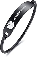 Vista 23 de VNOX Medical Bracelet for Women-Stainless Steel Emergency Medical Alert ID Bangle Bracelet,Free Engraving