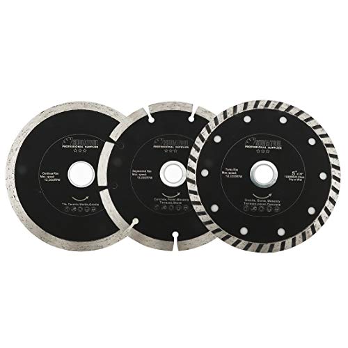 SHDIATOOL Disco Tronzador de Diamante 1 Paquete / 3 Piezas 125mm Hoja de Sierra para Azulejos Cerámica Granito Mármol Cover