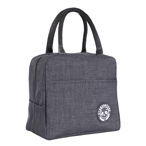 Image of Thick Thermal Insulated Lunch /Tote Bag, Lunch Box Container, for Office Work Hiking Outdoor Picnic Hot-Cold Temperature, Durable & Easy To Clean, Sturdy Handle & Pocket, Random Color, Pack Of 1