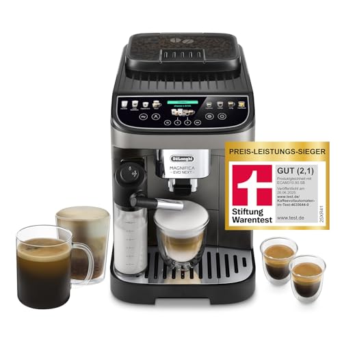 De’Longhi Magnifica Evo Next - Perfetto Kaffeevollautomat mit LatteCrema-Milchaufschäumer, 13...