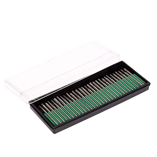 Image of DIY Crafts 30 Pieces Rotary Tool Bits - Diamond Tipped Deburring and Engraving Set - For a Range of Surfaces in a Variety of Sizes (Shape No # 5, Diamond Burr)