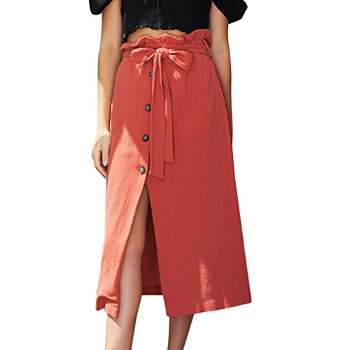 Familizo faldas largas y elegantes faldas cortas mujer verano invierno primavera vestidos skirts for women mujer verano bohe alta cintura botón cinturón algodón lino playa wrap falda larga