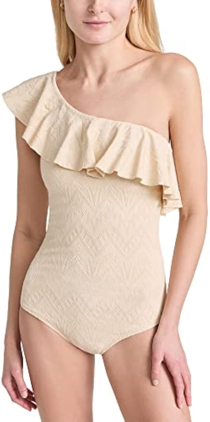 Shoshanna Women's Standard Shoulder Ruffle One Piece