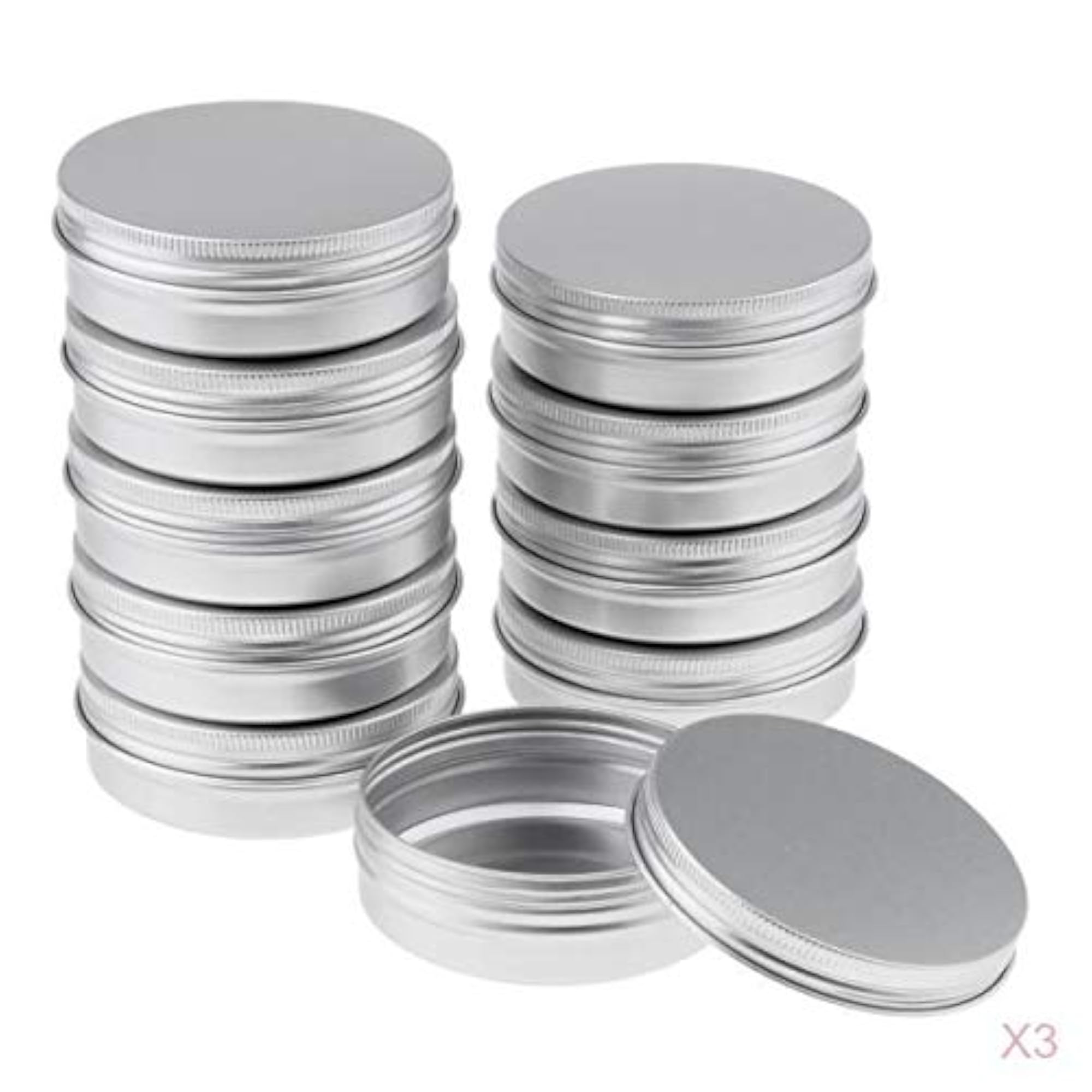 30 Empty Aluminum Tins with Screw Lids