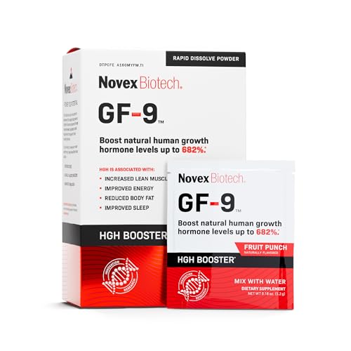 Novex Biotech GF-9 HGH Boosting Supplement for Men Workout Complex for Men Supports Energy Endurance Sleep 30 Sachets Fruit Punch