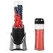 Produktbild MEDION Smoothie-to-go-maker (300 Watt, Trinkverschluss mit Karabinerhaken, Edelstahlgehäuse, 2x Mixer-/Trinkgefäß, MD 16044) schwarz/metallic