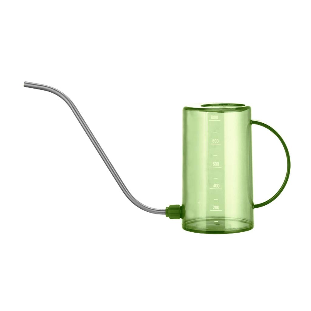 Arrosoir plastique vert 1L translucide avec long bec pour un dosage précis sans débordement