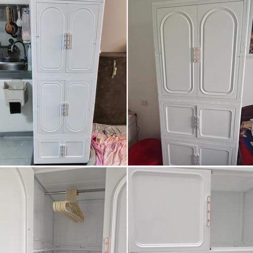 Armario portátil con puertas perchero resistente dormitorio guardarropa modular apartamentos 7