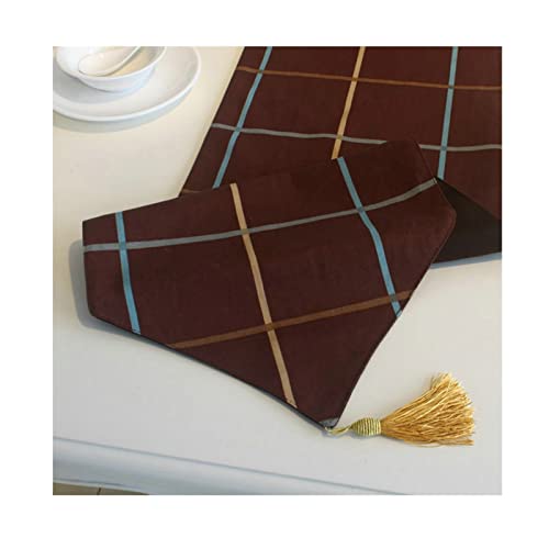 Chemin de table grille à café en coton pour une décoration de table longue