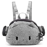 RRISETAG Stuffed Animal Backpack Plush Cat Backpack Large Capacity Cartoon Design Ideal Gift for Cat Lovers Cute and Functional Soft
