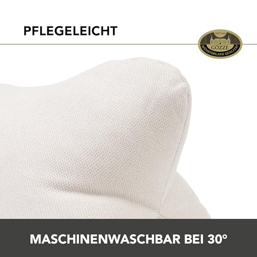 Gözze - Kuschelweiches Lesekissen Darco, Ideal als Sofakissen oder Leseknochen, 40 x 25 cm - Creme