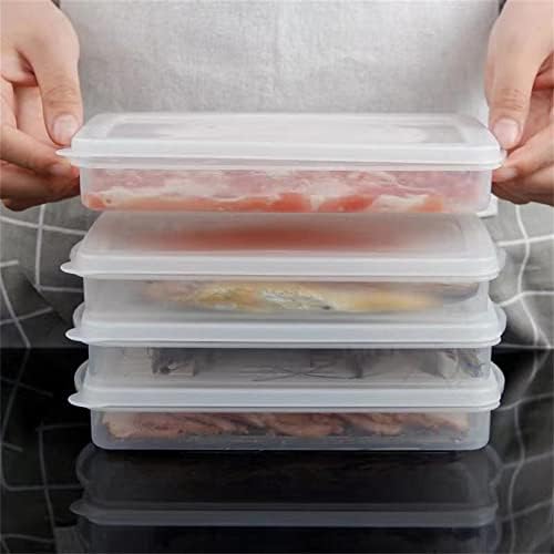 wulikanhua 2 Pack Plastic Bacon Box, Deli Meat Saver Cold Cuts Fridge Keeper, Cheese Food Storage Container with Lid for Refrigerator, Shallow Low Profile Christmas Cookie Holder