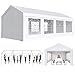 JUMMICO Pavillon Partyzelt 4x8 Wasserdicht Stabil Gartenzelt UV Schutz 50+ Zelt 170g PE Plane Festzelt Bierzelt Gartenpavillon für Garten, Party, Festival, Hochzeit, weiß