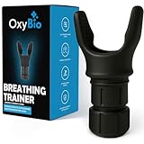 OxyBio Oxy Respiratory Trainer | Breathe Easier with Stronger Lungs | Made with High Grade Silicone | Breathing Exercise Device for Lungs | Portable | Adjustable Resistance Settings | Black