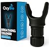 Oxy Respiratory Trainer | Breathe Easier with Stronger Lungs | Made with High Grade Silicone | Breathing Exercise Device for Lungs | Portable | Adjustable Resistance Settings | Black