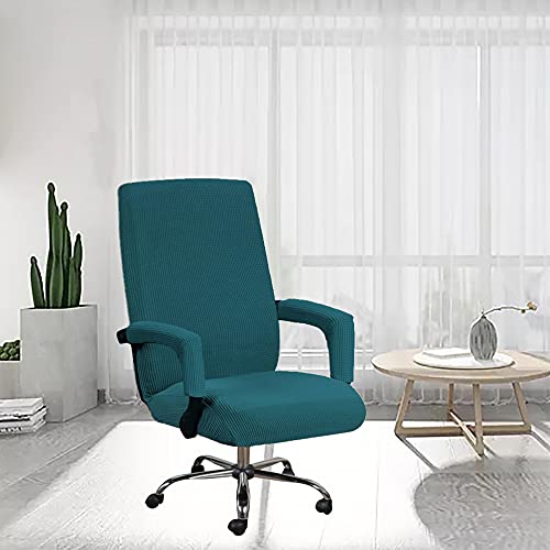 Bestenrose Office Chair Cover Stretch Computer Office High Back Chair Cover with Arm Covers Jacquqard Polyester Washable Slipcovers for Universal Rotating Chair Protectors - Image 2