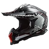 LS2 Helmets MX-Off Road Subverter Evo Helmet (Arched Gloss Black/Red/Silver - X-Large)